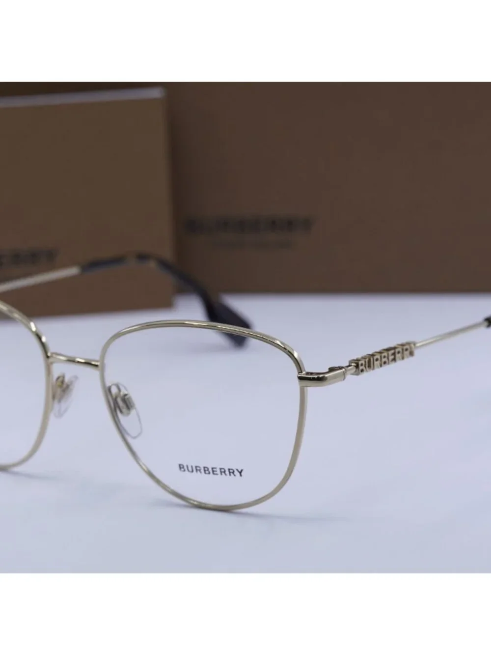 Burberry BE1376 1340 Cat Eye Eyeglasses 55mm - Light Gold